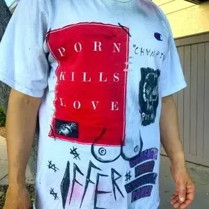 Shirts | Custom Hand Made Hand Painted Porn Kills Love T Shirt ...